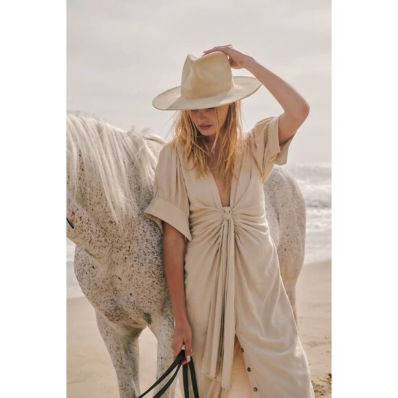 Free People Dresses & Skirts - Free People Free-est Vintage Summer Midi Dress Buttondown Stone Cold XS 263185